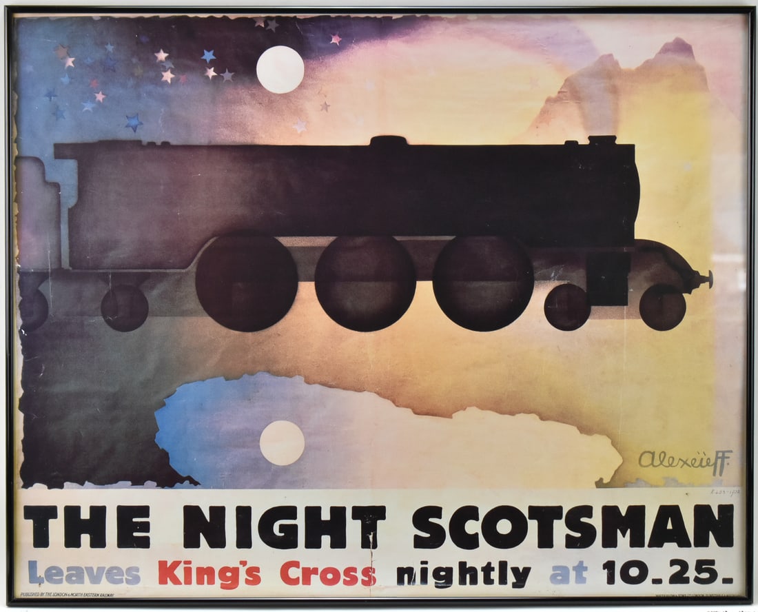 ALEXANDRE ALEXEIEFF 'THE KNIGHT SCOTSMAN' LONDON & NORTH EASTERN RAILWAY POSTER (1 of 3)