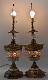 PAIR OF HOLLYWOOD REGENCY STYLE TABLE LAMPS