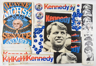COLLECTION OF ROBERT F. KENNEDY PRESIDENTIAL RACE MEMORABILIA & EPHEMERA