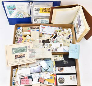 COLLECTION OF 20TH C. INTERNATIONAL & US STAMPS & ENVELOPES