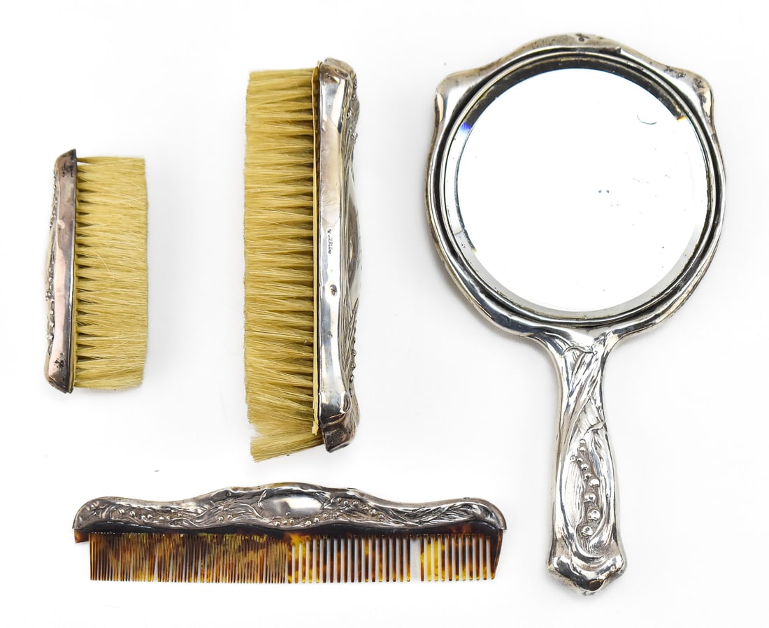 VICTORIAN STERLING SILVER VANITY SET - 2
