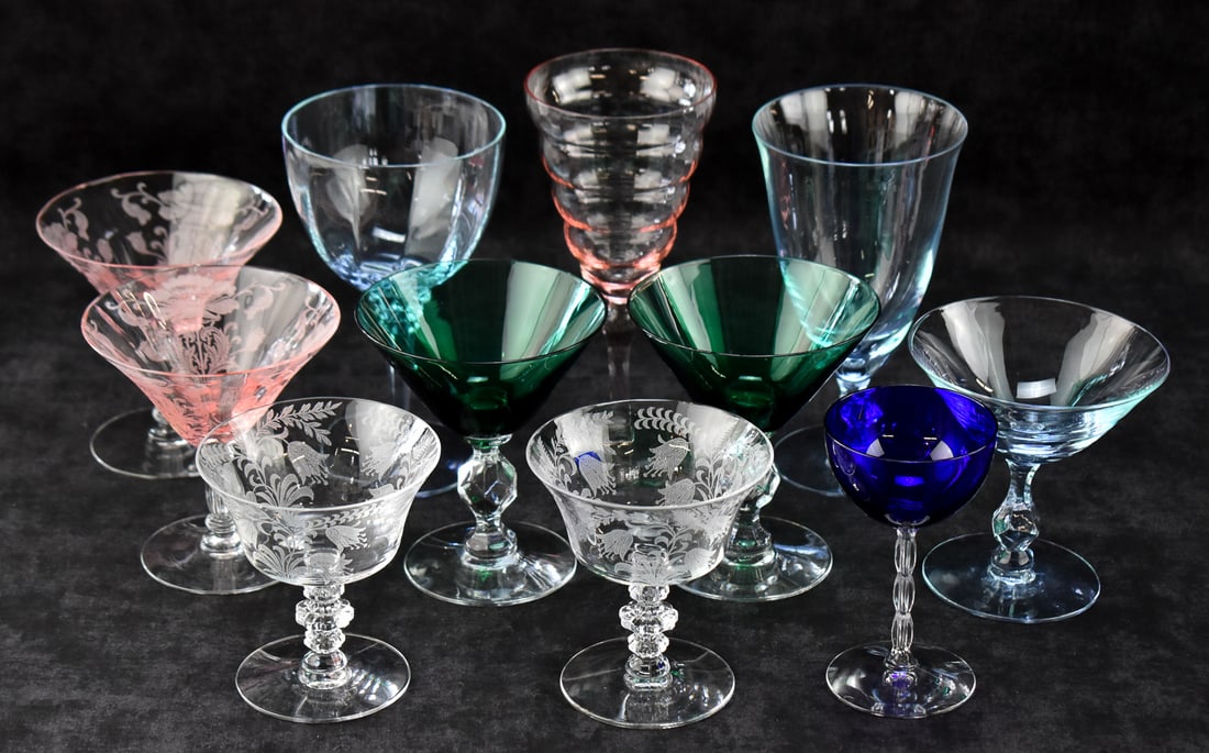 TIFFIN, MORGANTOWN, & FOSTORIA STEMMED CRYSTAL GLASSWARE (1 of 4)