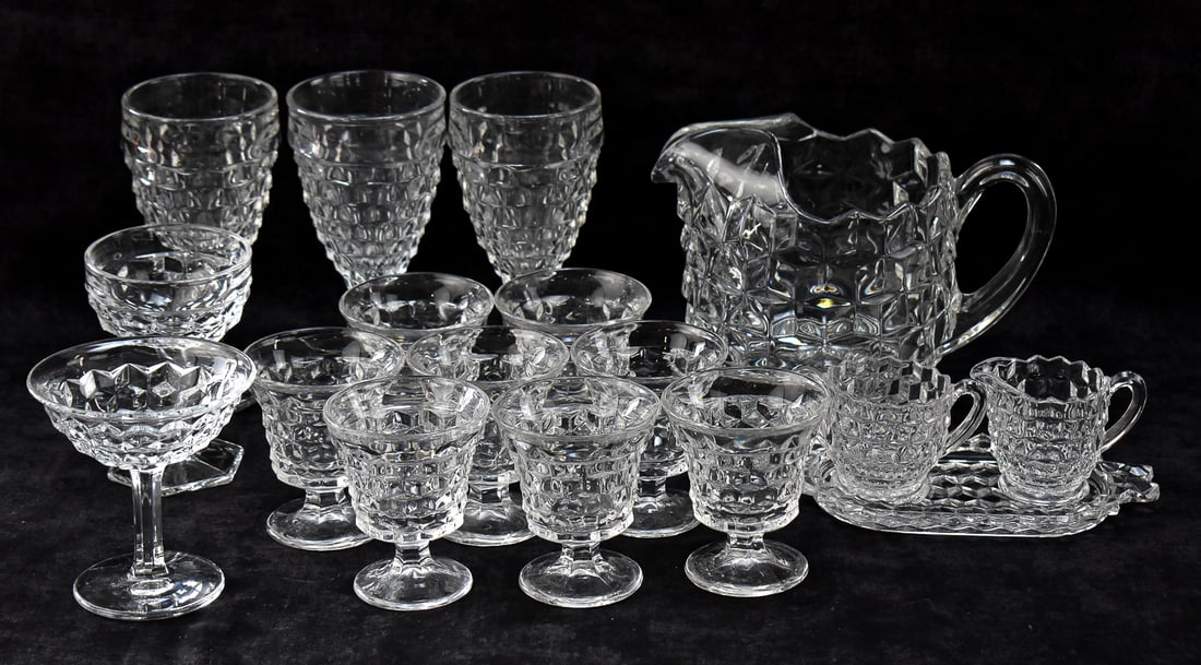 FOSTORIA 'AMERICAN': PITCHERS, WATER GOBLETS, SHERBETS, & MORE (1 of 2)
