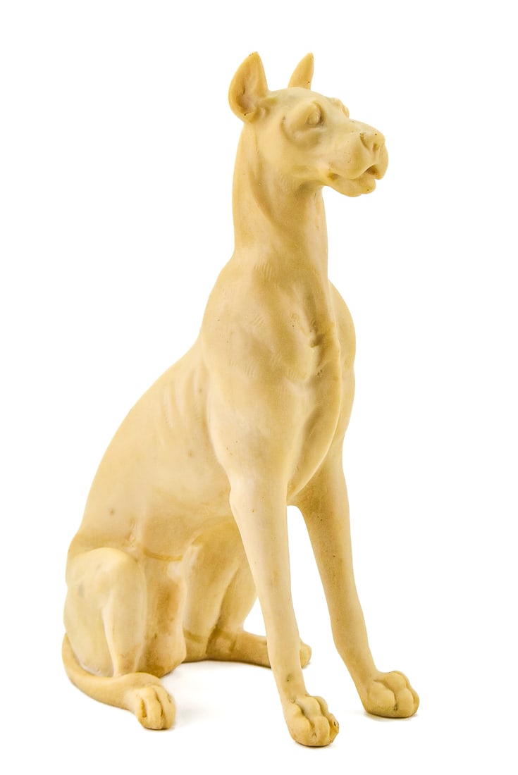 RESIN GREAT DANE SCULPTURE, C. 1979 (1 of 4)