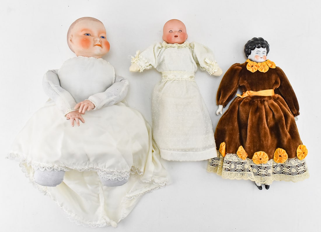 ARMAN MARSEILLE BISQUE DOLL, GERMAN CHINA-HEAD DOLL, & BYE-LO STYLE BISQUE DOLL (1 of 4)