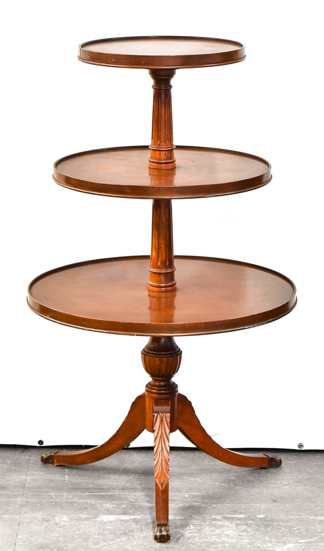 MERSMAN THREE-TIERED MAHOGANY TABLE (1 of 1)