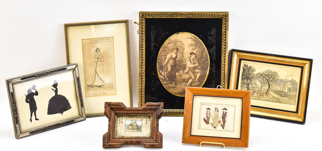 FRAMED ART PIECES: CURRIER & IVES, ANGELICA KAUFFMAN PRINT, & MORE (1 of 4)