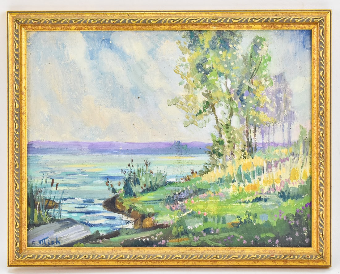 CHARLOTTE MISH 'RIVERSIDE LANDSCAPE' OIL PAINTING (1 of 3)