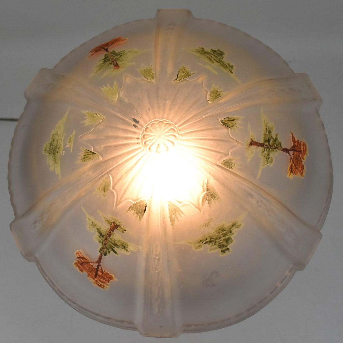 ANTIQUE REVERSE-PAINTED HANDEL BRONZE TABLE LAMP - 3