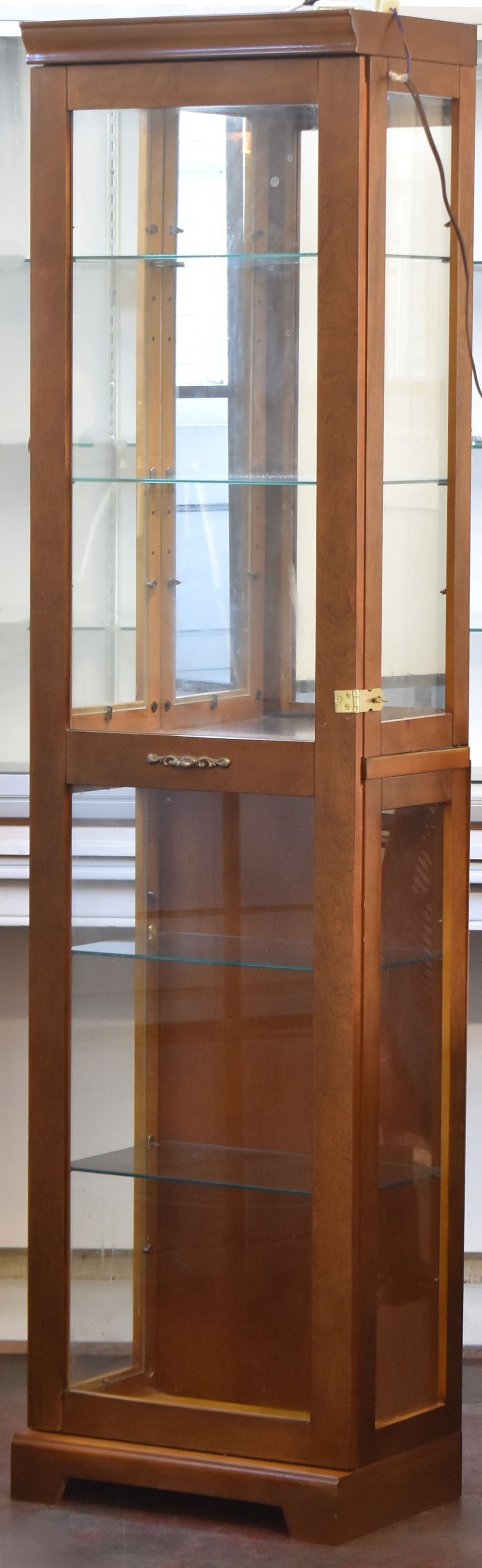 LIGHTED WOODEN FIVE-SHELF DISPLAY CABINET (1 of 3)