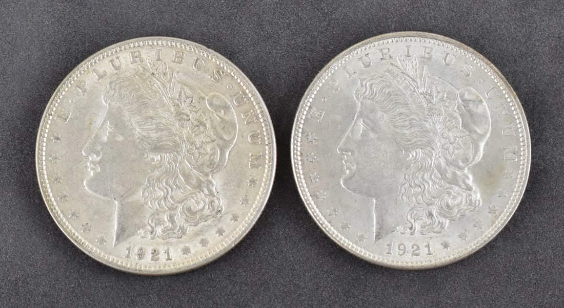 PAIR OF 1921 MORGAN SILVER DOLLARS (1 of 2)