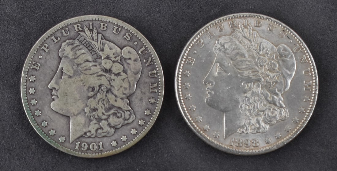 1901-O & 1898 MORGAN SILVER DOLLARS (1 of 2)