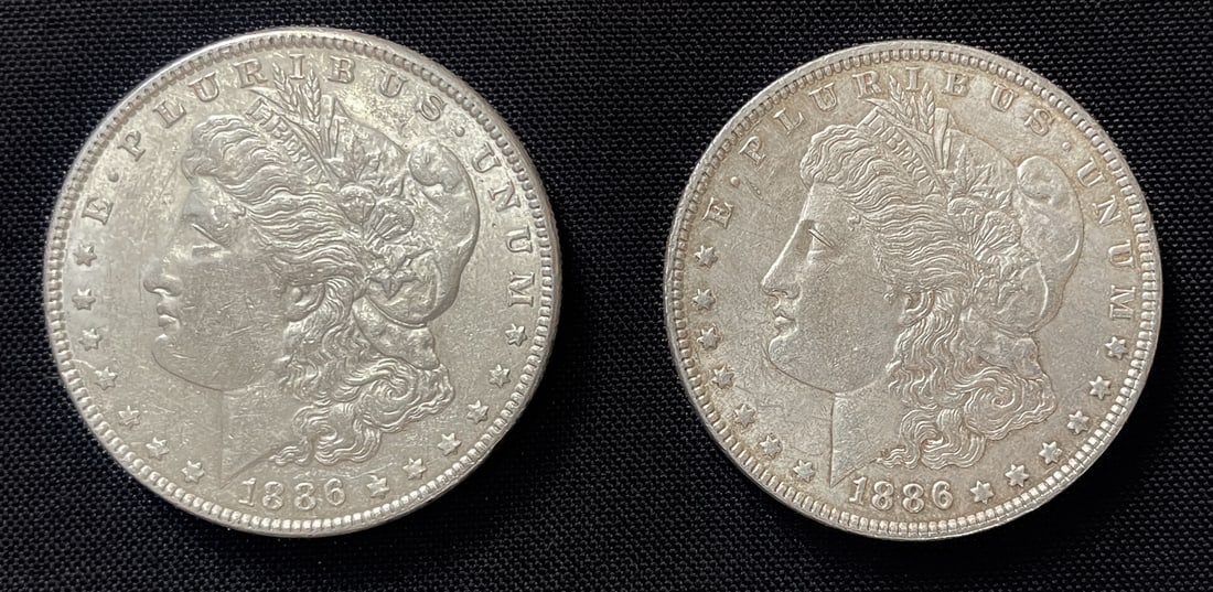 PAIR OF 1886 MORGAN SILVER DOLLARS (1 of 2)