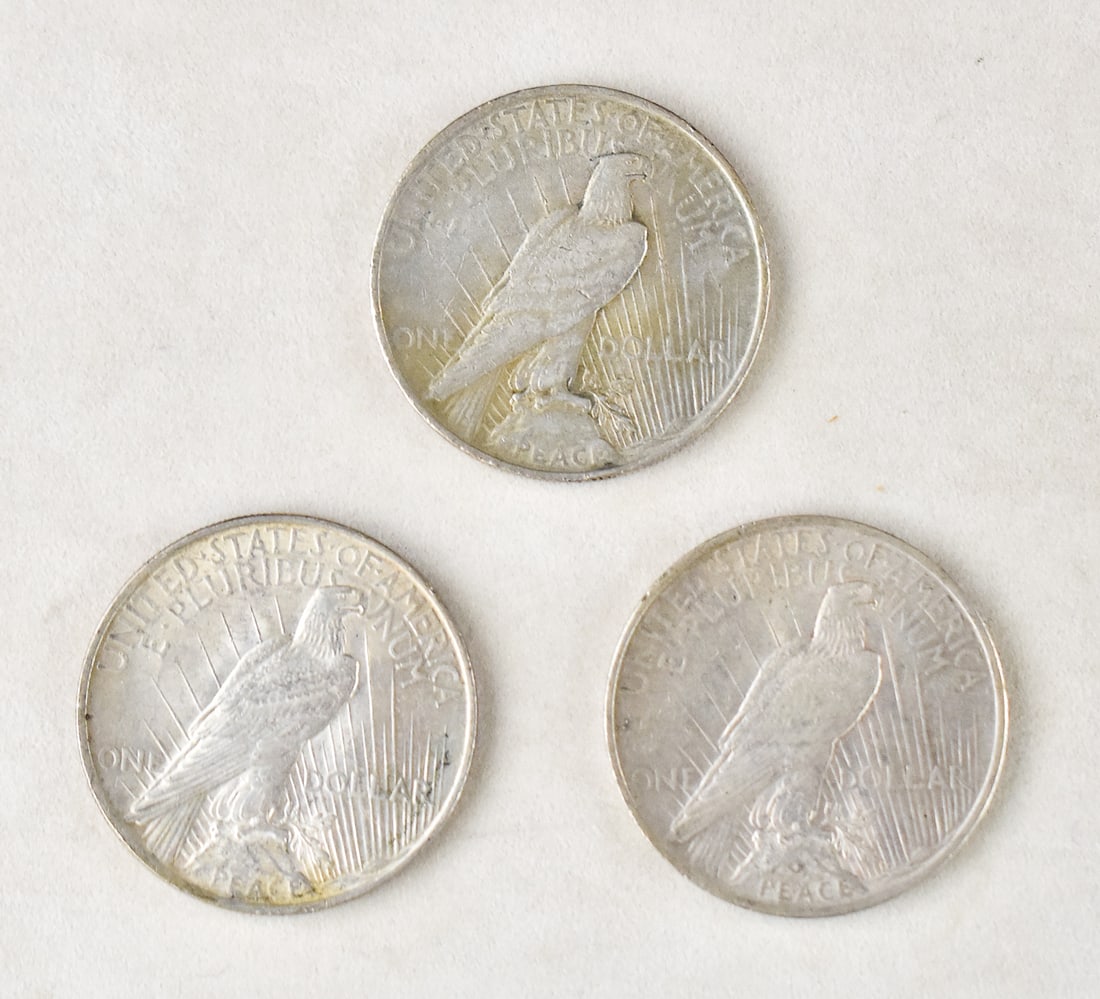 3 1923 PEACE DOLLARS - 2