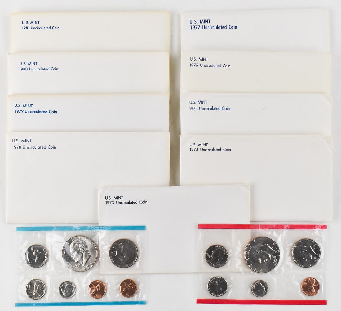 1973-1981 UNCIRCULATED U.S. COIN SETS (1 of 2)
