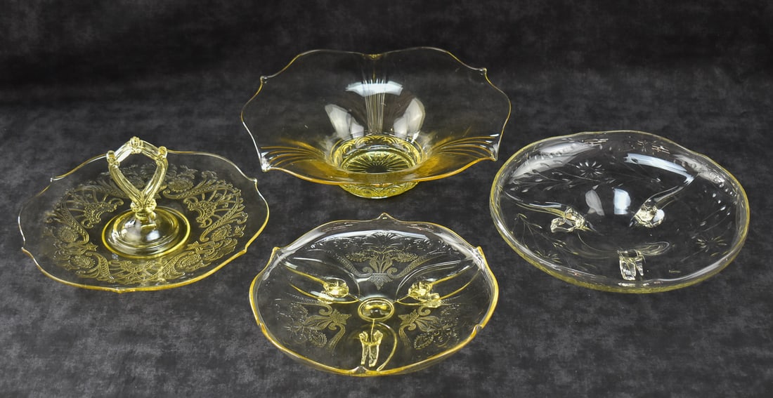 COLLECTION OF LANCASTER YELLOW & TOPAZ DEPRESSION GLASS (1 of 4)