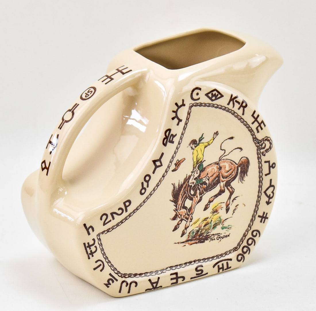 WALLACE CHINA WESTWARD HO 'RODEO' PATTERN PITCHER - 2