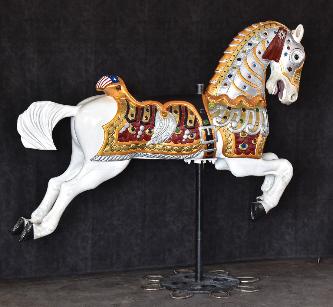 C. W. PARKER ARMOURED CAROUSEL HORSE FROM JANTZEN BEACH CAROUSEL, C. 1918 (1 of 8)