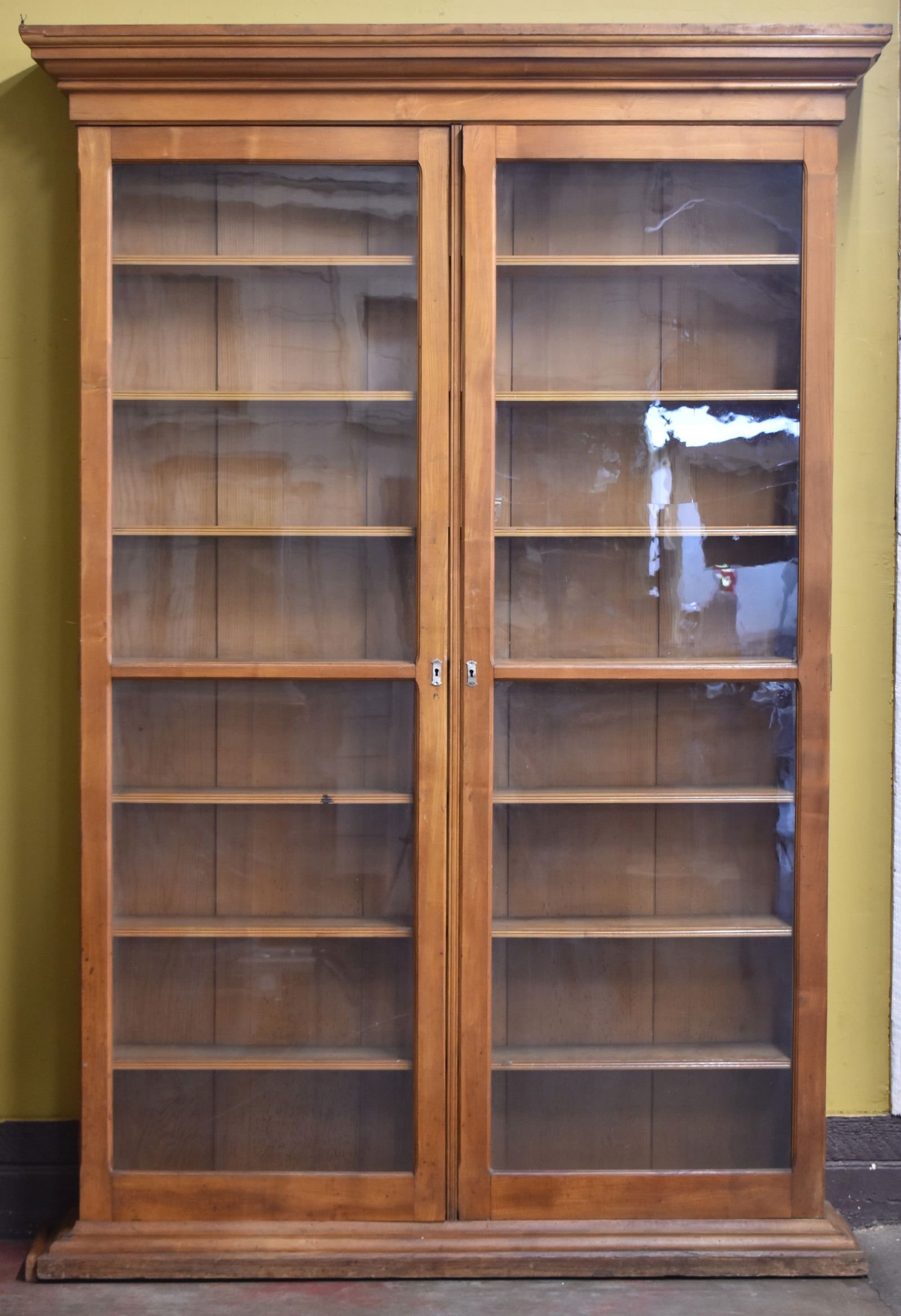 WALNUT TWO-DOOR DISPLAY CABINET BOOKCASE (1 of 5)