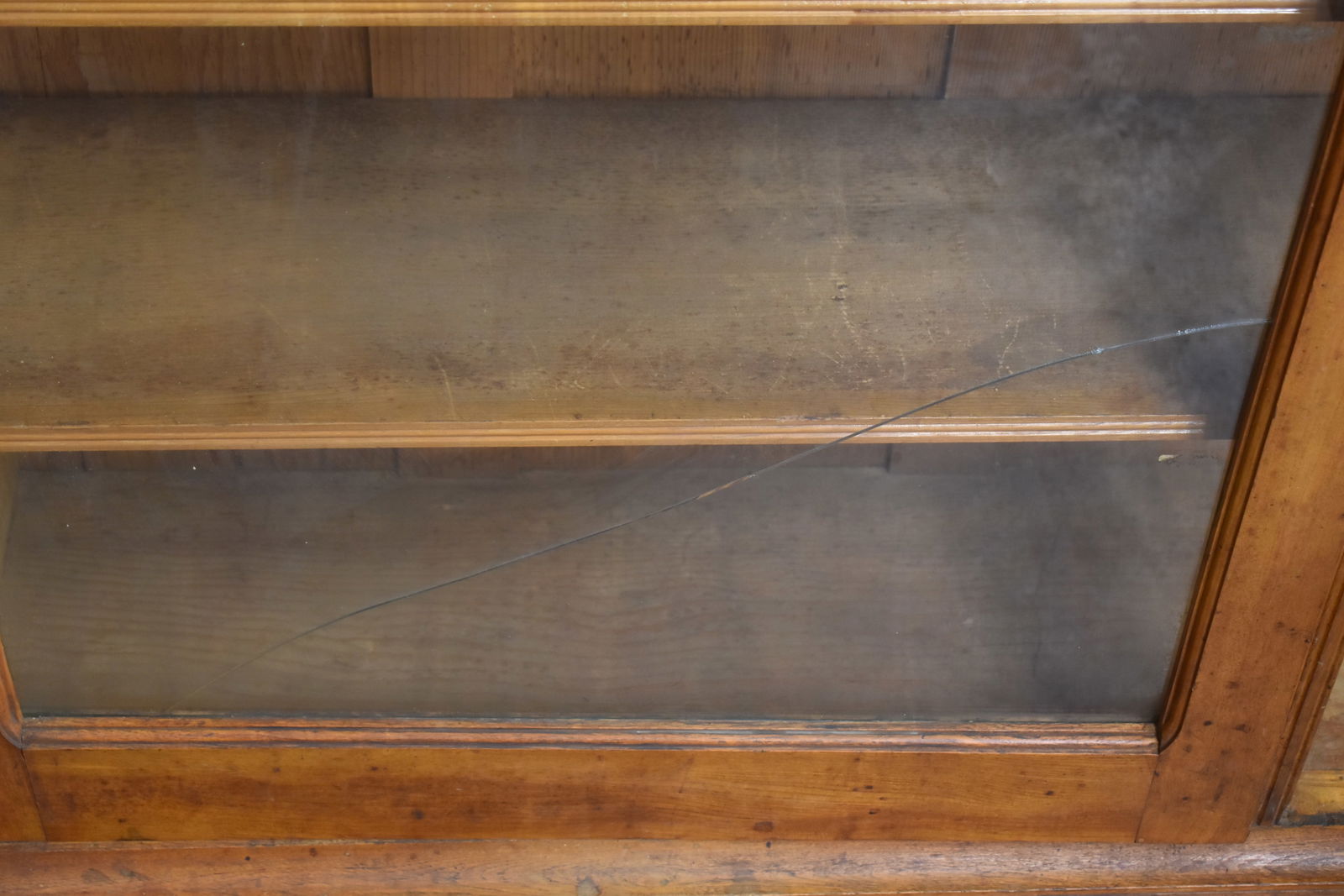 WALNUT TWO-DOOR DISPLAY CABINET BOOKCASE - 3