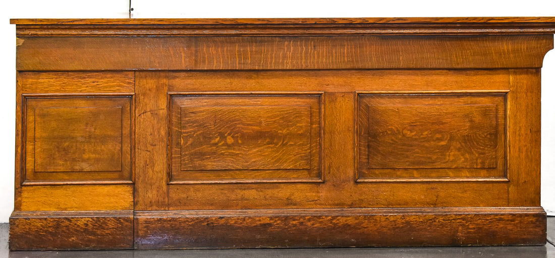 ANTIQUE GENERAL STORE OAK CABINET WITH COUNTERTOP (1 of 4)