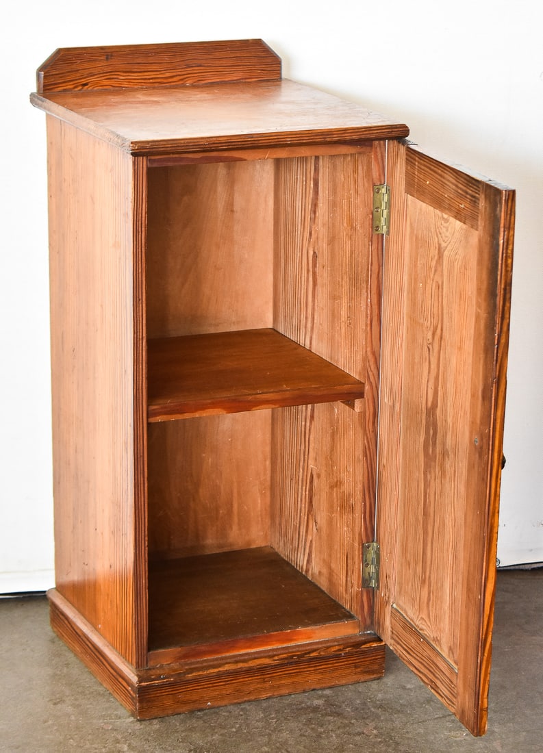 ANTIQUE PINE BEDSIDE CUPBOARD - 2