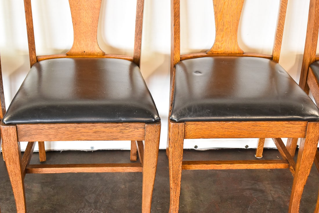 OAK T-BACK DINING CHAIR SET - 3