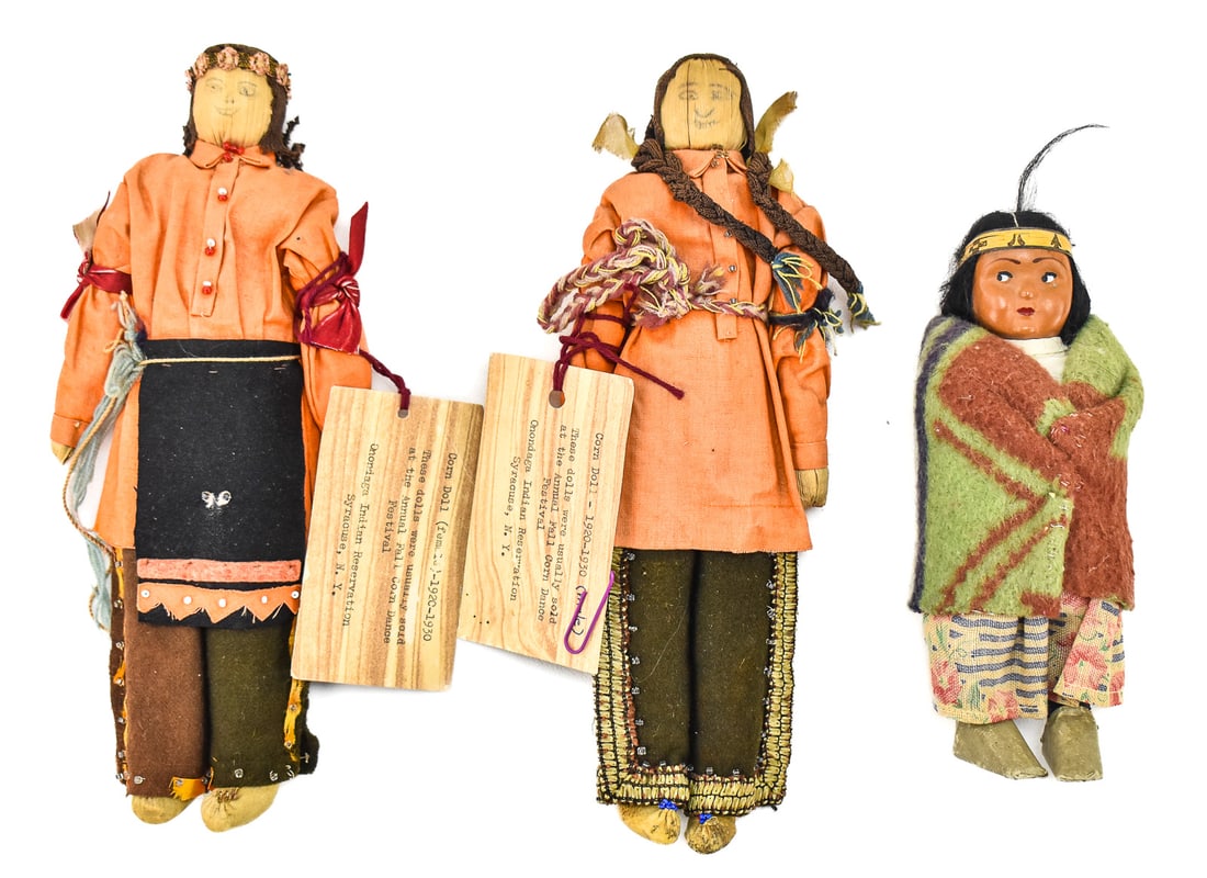 THREE INDIGENOUS DOLLS: TWO ONONDAGA & ONE SKOOKUM (1 of 2)