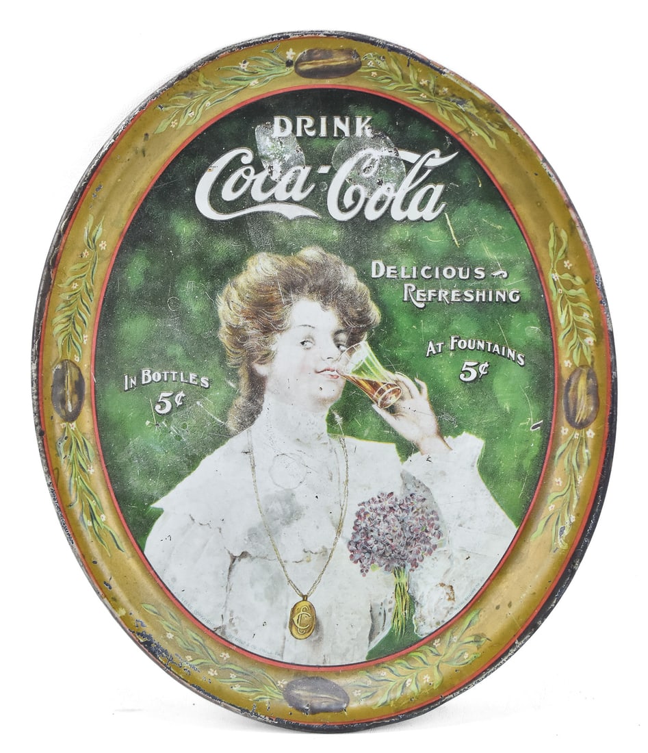1906 N.Y. METAL CEILING CO. 'DRINK COCA-COLA' 'JUANITA' SERVING TRAY (1 of 2)