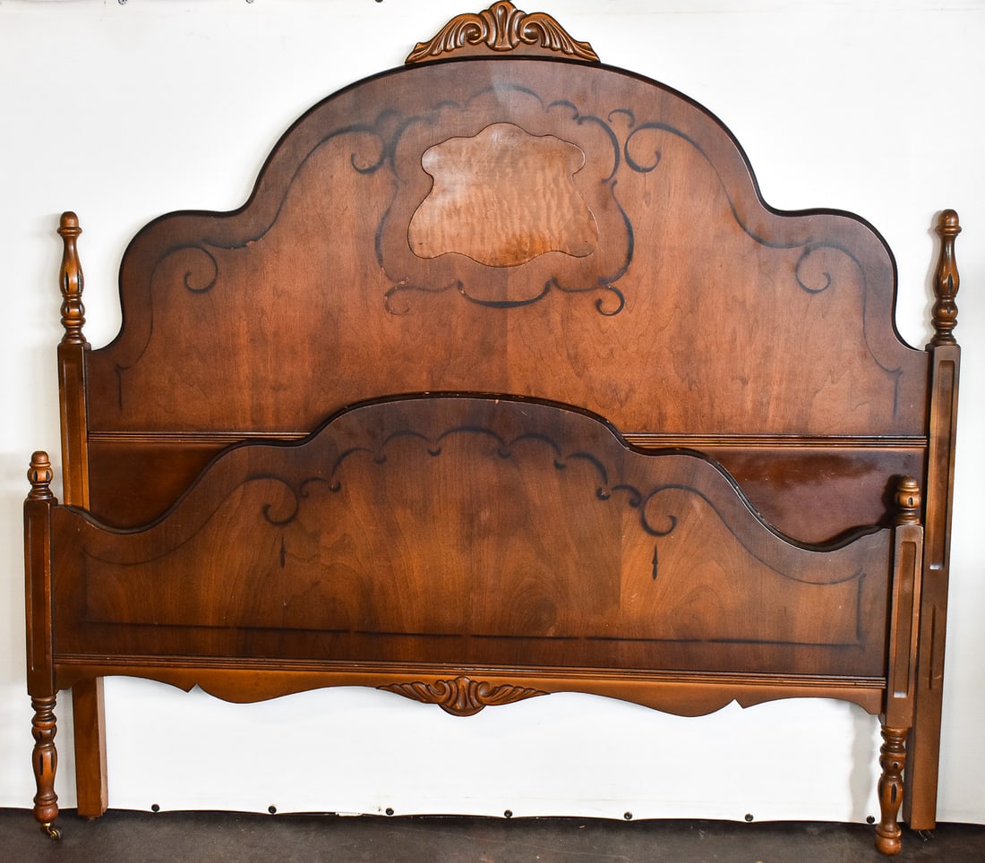 WALNUT BED FRAME & VANITY - 3