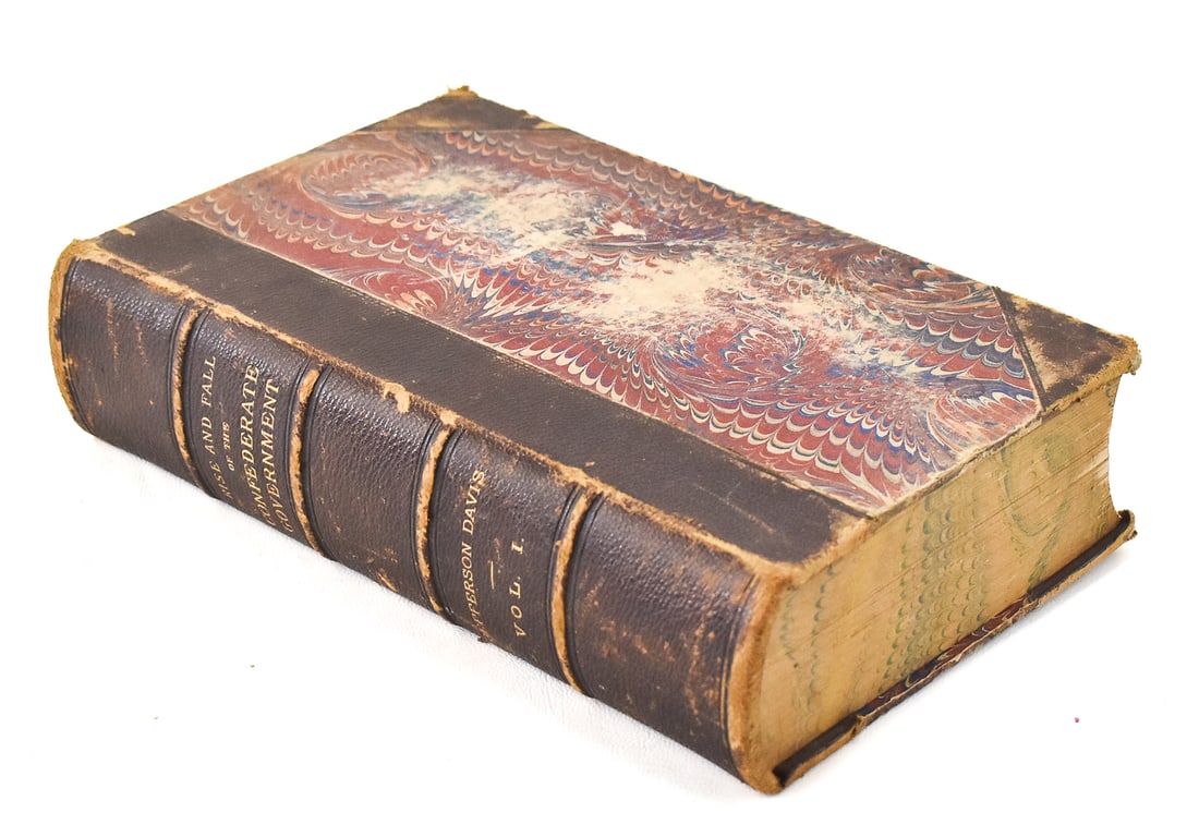 FIRST EDITION BOOKS: JEFFERSON DAVIS 'THE RISE AND FALL OF THE CONFEDERATE GOVERNMENT' VOL. I & (1 of 4)