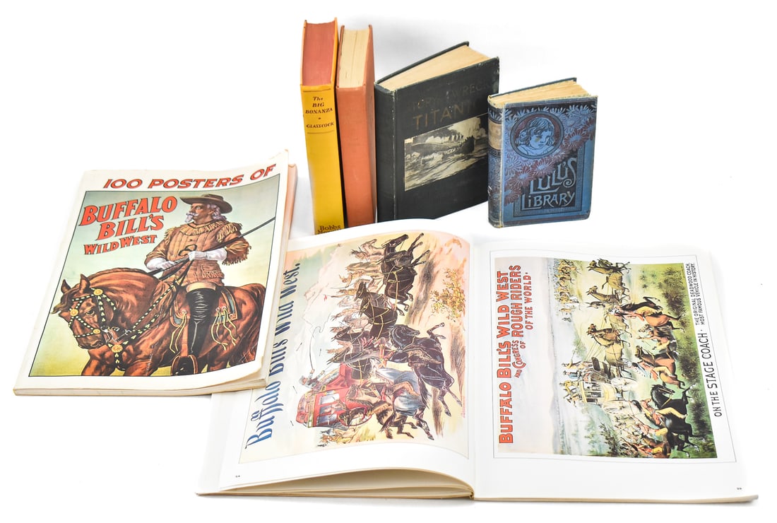 TWO BUFFALO BILL'S WILD WEST 100 POSTER BOOKS: Two Buffalo Bill's Wild West 100 posters books measuring 16" H x 11" W x 0.5" D