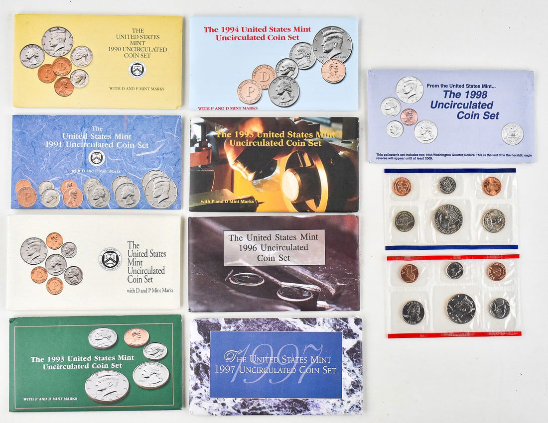1990-1998 UNCIRCULATED U.S. COIN SETS