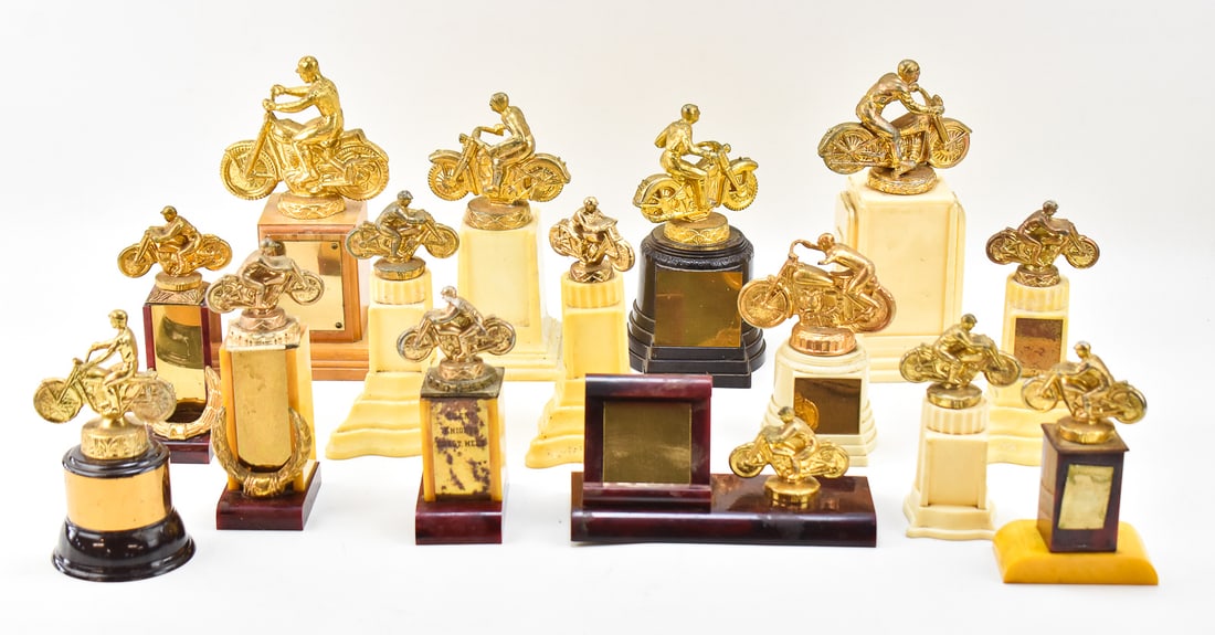 COLLECTION OF 1950s MOTORCYCE RACING TROPHIES BAKELITE & MORE (1 of 3)