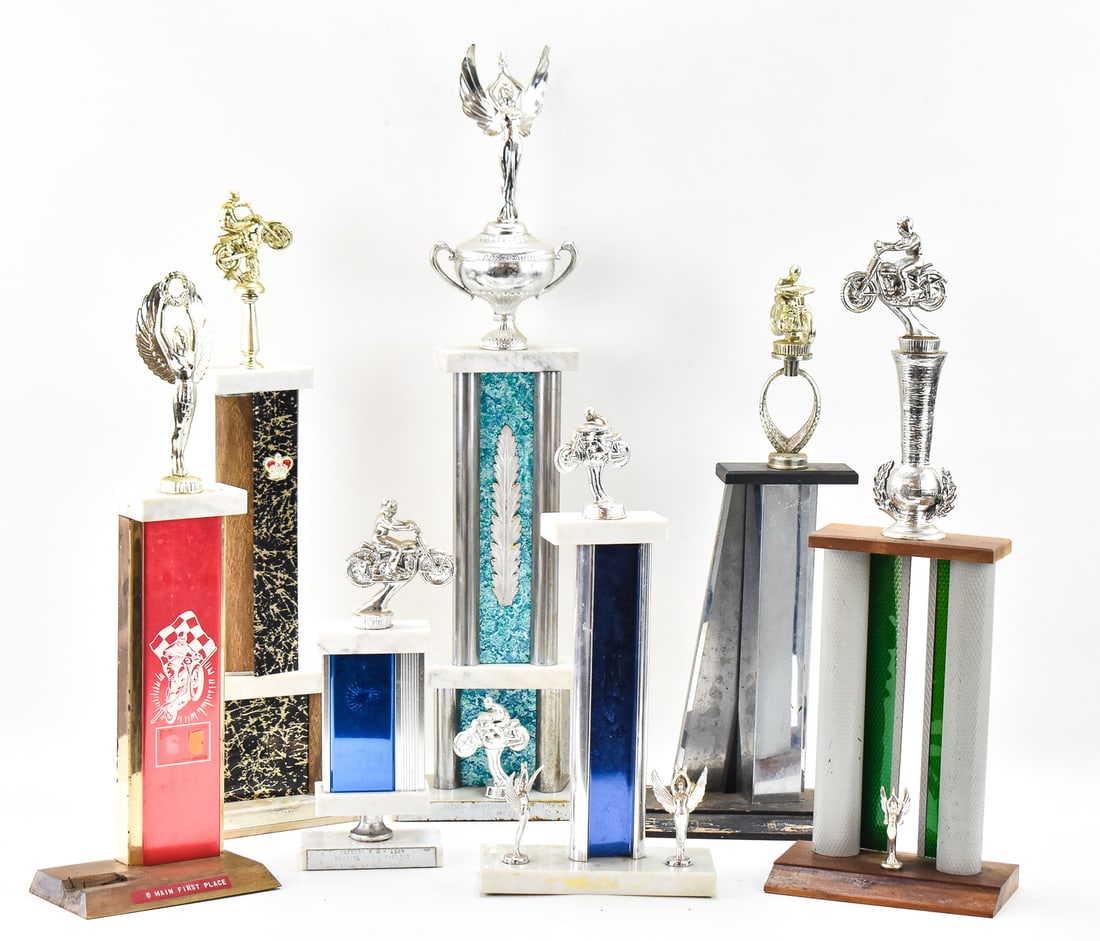 COLLECTION OF 1970s & 1980s MOTORCYCLE RACING TROPHIES (1 of 3)