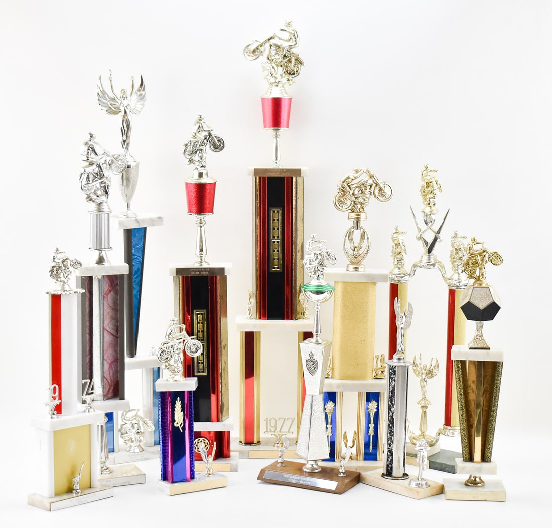 COLLECTION OF 1970s & 1980s MOTORCYCLE RACING TROPHIES (1 of 3)