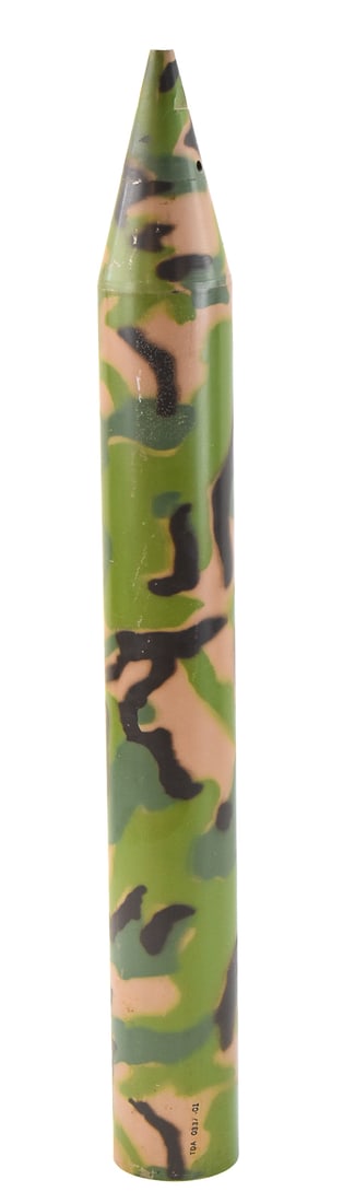 OPERATION IGLOO WHITE VIETNAM SEISMIC SENSOR: A seismic sensor used in the Vietnam War for Operation Igloo White. These were dropped by aircraft along the Ho Chi Minh trail to detect enemy troop movements. The sensor has the original paint. The