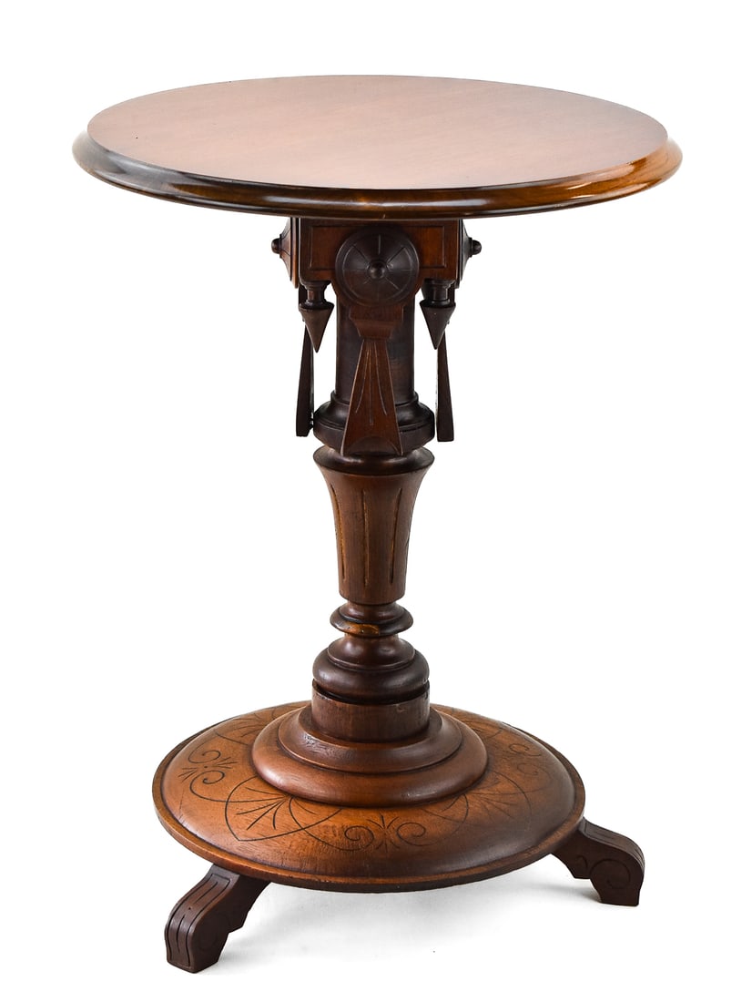HERTER BROTHERS STYLE AESTHETIC MOVEMENT PLANT STAND: A Victorian Aesthetic Movement plant stand in the manner of Herter Brothers, circa late 19th century. The item measures 24.5" H, 18.5" W, 18.5" D.