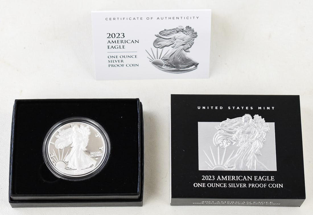2023 AMERICAN SILVER EAGLE PROOF 1 OZ. .999 FINE SILVER (1 of 3)