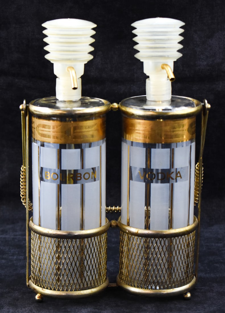 FRED PRESS MCM BOURBON & VODKA GOLD CADDY (1 of 3)