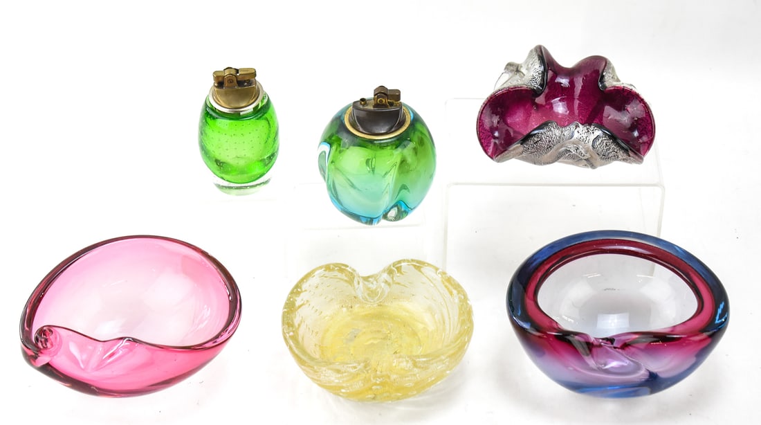 MURANO STYLE SMOKING ACCESSORY PIECES: BAROVIER & TOSO (ATTR.), FLAVIO POLI (ATTR.), & MORE (1 of 1)