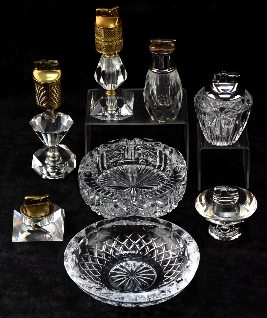 CRYSTAL LIGHTERS & ASHTRAYS: EVANS, PRINCESS HOUSE (1 of 3)