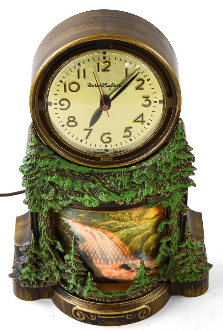 MASTERCRAFTERS CLOCK CORPORATION 'WATERFALL' ELECTRIC TABLE CLOCK MODEL 344 (1 of 4)