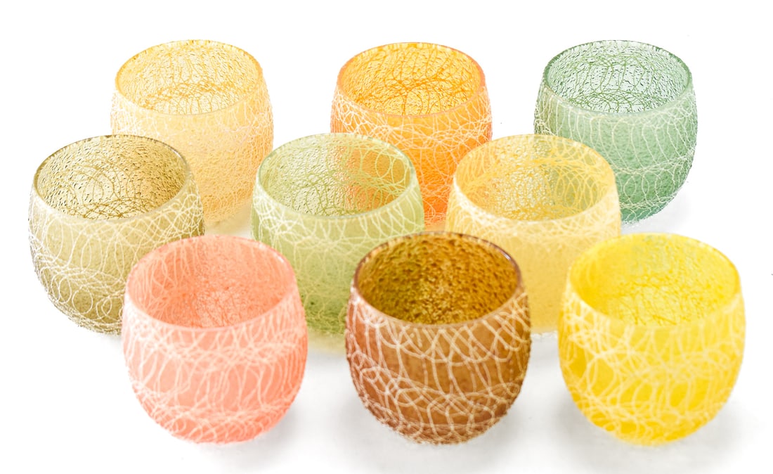 COLORCRAFT (ATTR.) SPAGHETTI STRING ROLY-POLY TUMBLERS (1 of 3)