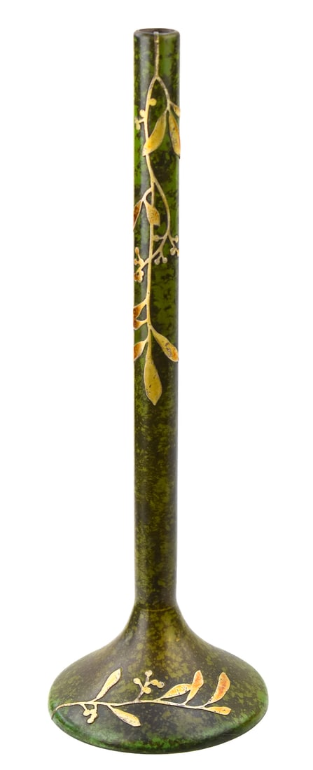 HEINTZ ART METAL STERLING & BRONZE MISTLETOE BUD VASE (1 of 4)