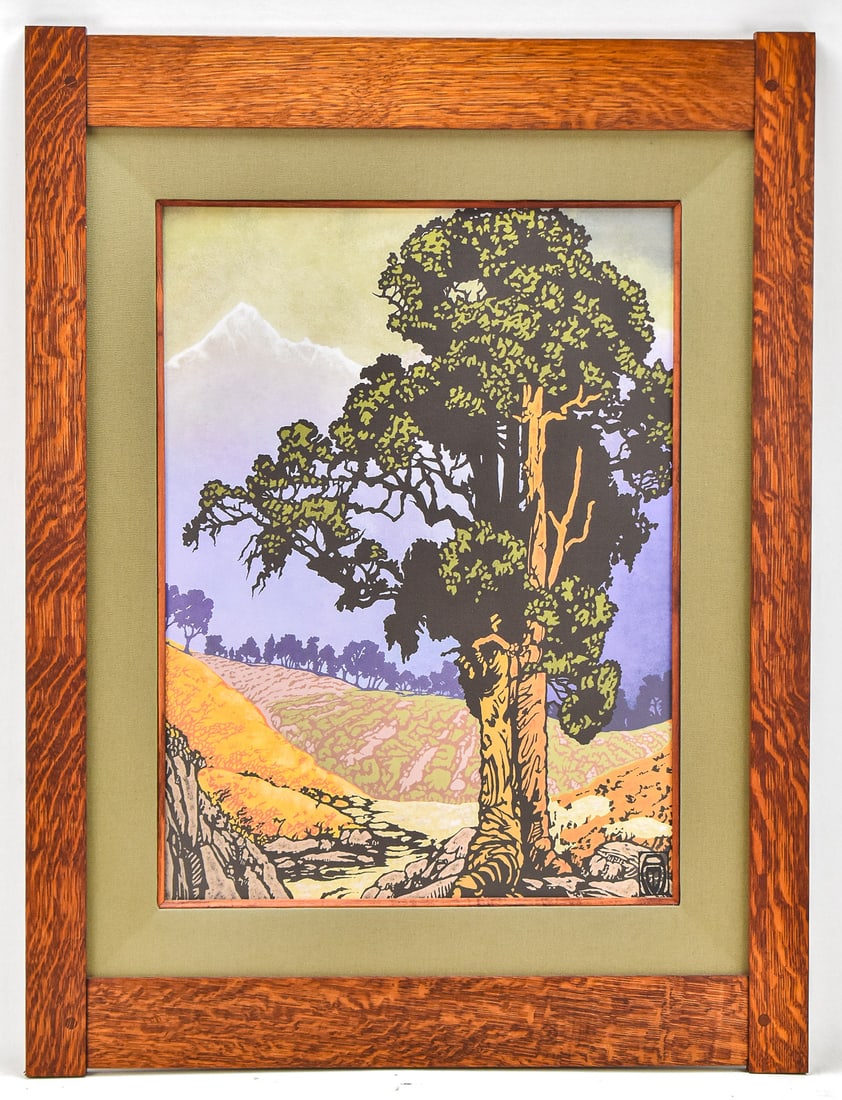 ANITA MUNMAN "VALLEY" GICLEE ON CANVAS: A giclee print titled "Valley" on canvas by listed artist, Anita Munman (USA, 20th C). Signed certificate of authenticity included. Art measures 23" H x 17" W presented in a frame measuring 34.5" H x 