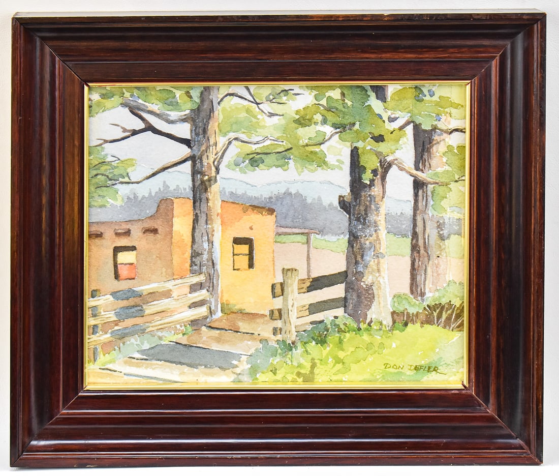 DON DEFLER 'ADOBE LANDSCAPE' WATERCOLOR (1 of 4)