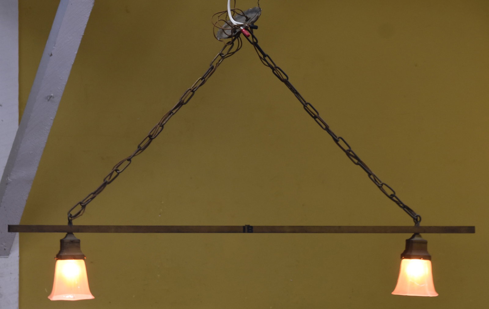 CUSTOM DOUBLE PENDANT BRASS LIGHT FIXTURE (1 of 4)