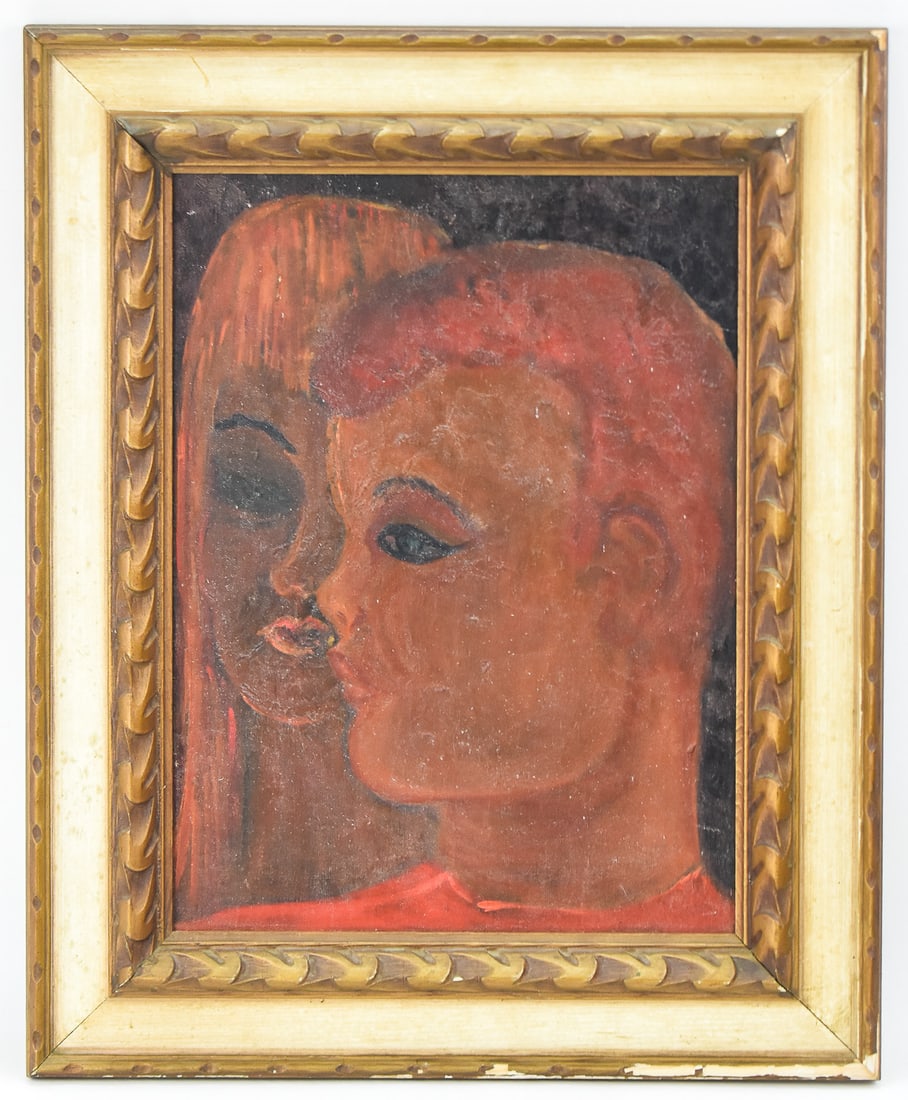 PORTRAIT PAINTING ON CANVAS: Original portrait painting on canvas. Art measures 16" H x 12" W presented in a frame measuring 21.5" H x 17.5" W x 2" D.