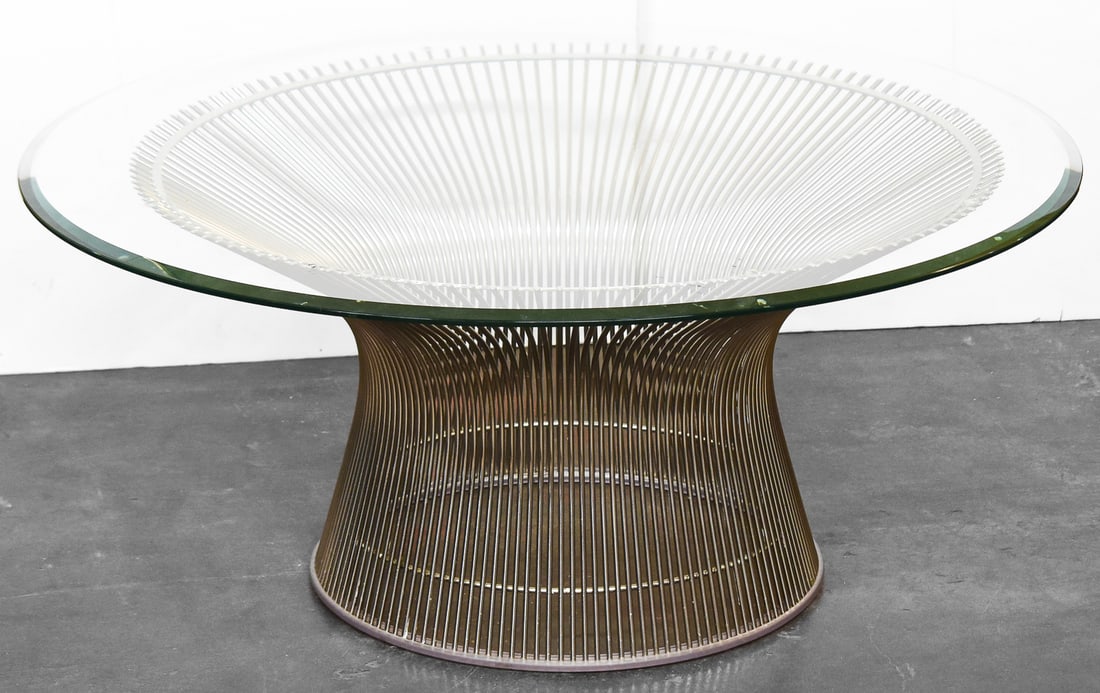MID-CENTURY STEEL & GLASS COFFEE TABLE ATTR. TO WARREN PLATNER FOR KNOLL (1 of 2)
